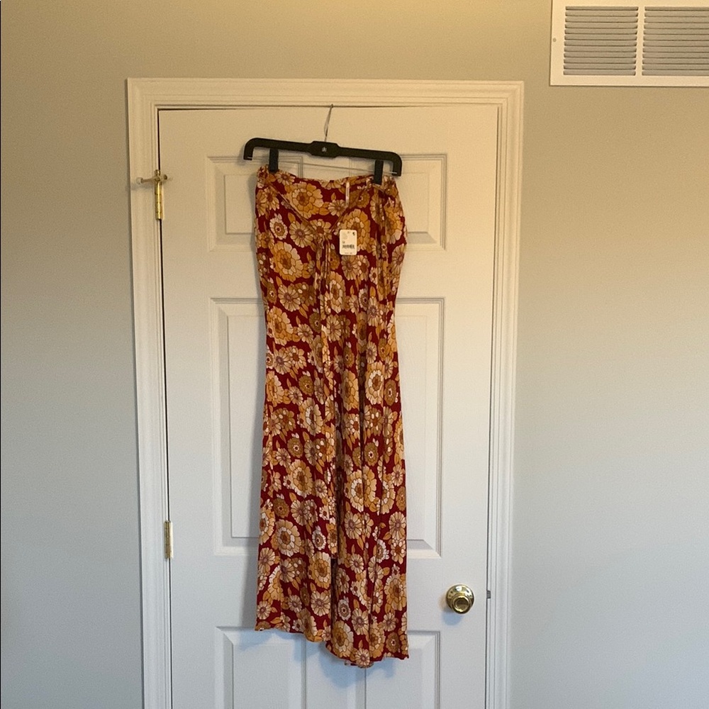 Floral Maxi Skirt in Red and Yellow